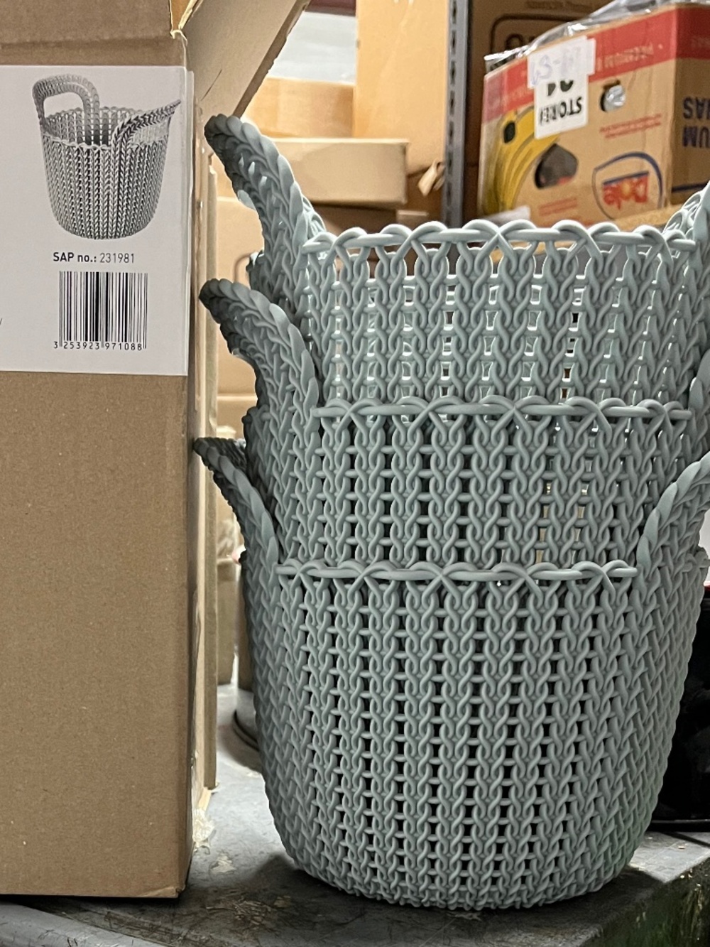Set of 3 Knit Round Baskets